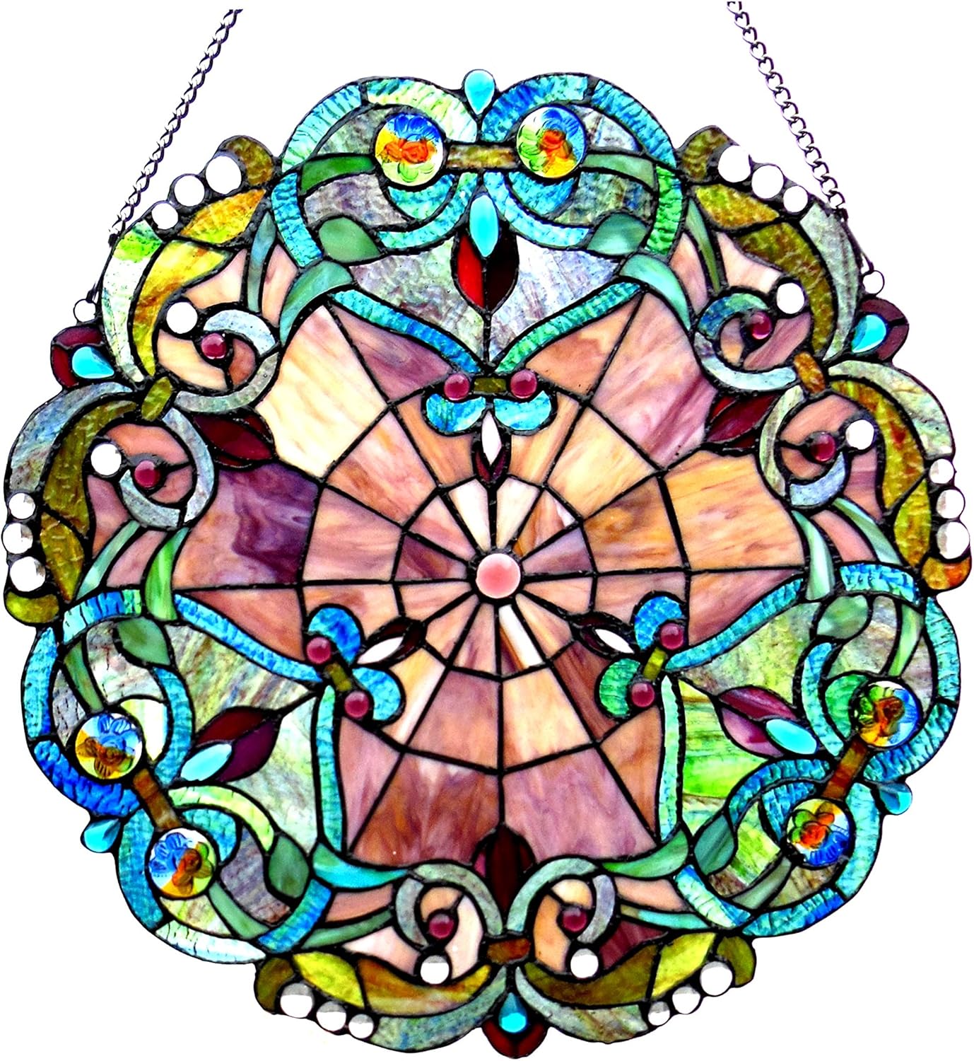 Chloe Lighting Stained Glass Window Panel, Multi-Colored