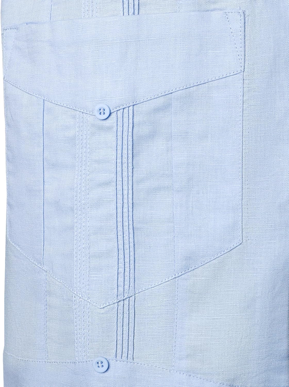 VATPAVE Mens Linen Cuban Guayabera Shirts Casual Button Down Short Sleeve Summer Shirts - Image 5