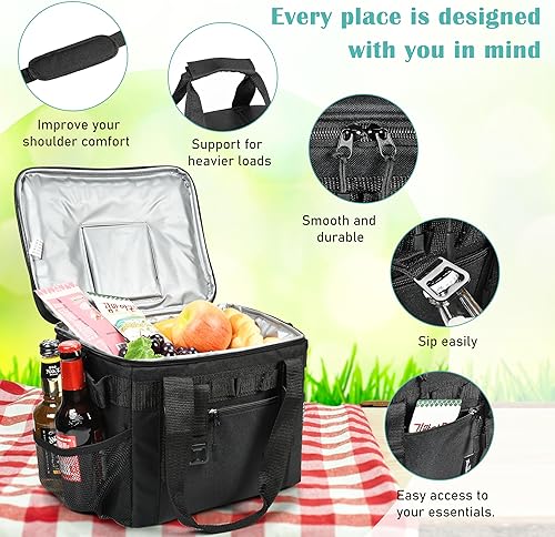 Miniatura 5 de Tirrinia Bolsa térmica grande aislada  Caja térmica a prueba de fugas para exteriores para mujeres y hombres  Bolsa de congelador portátil con