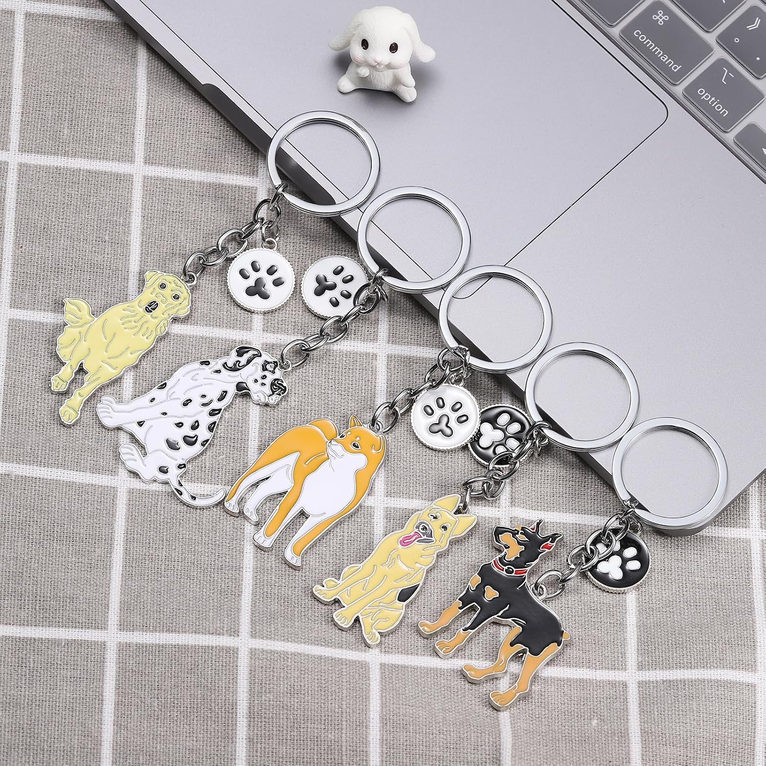 Dog Car Keychain - Lovely Portable Metal Key-Ring for Pet Lovers - Birthday Puppy Theme Gift image 5