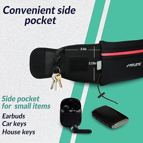Miniatura 3 de Fitletic - Ultimate II - Bolsa para correr con geles, bolsa para corredores, cinturón para correr con trabillas de gel, bolsillo exterior, bolsillo