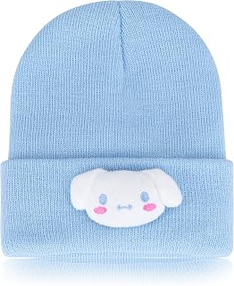 Roffatide Anime Cinnamoroll Cute Beanie Hat Kawaii Lolita JK Caps Winter Knit Hat for Boys Girls Embroidered Beanie Cap