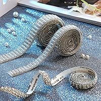 Vista 7 de Outus 3 rollos de calcomanías de perlas, cinta autoadhesiva con diamantes de imitación, tiras de cinta de cristal, para manualidades, boda