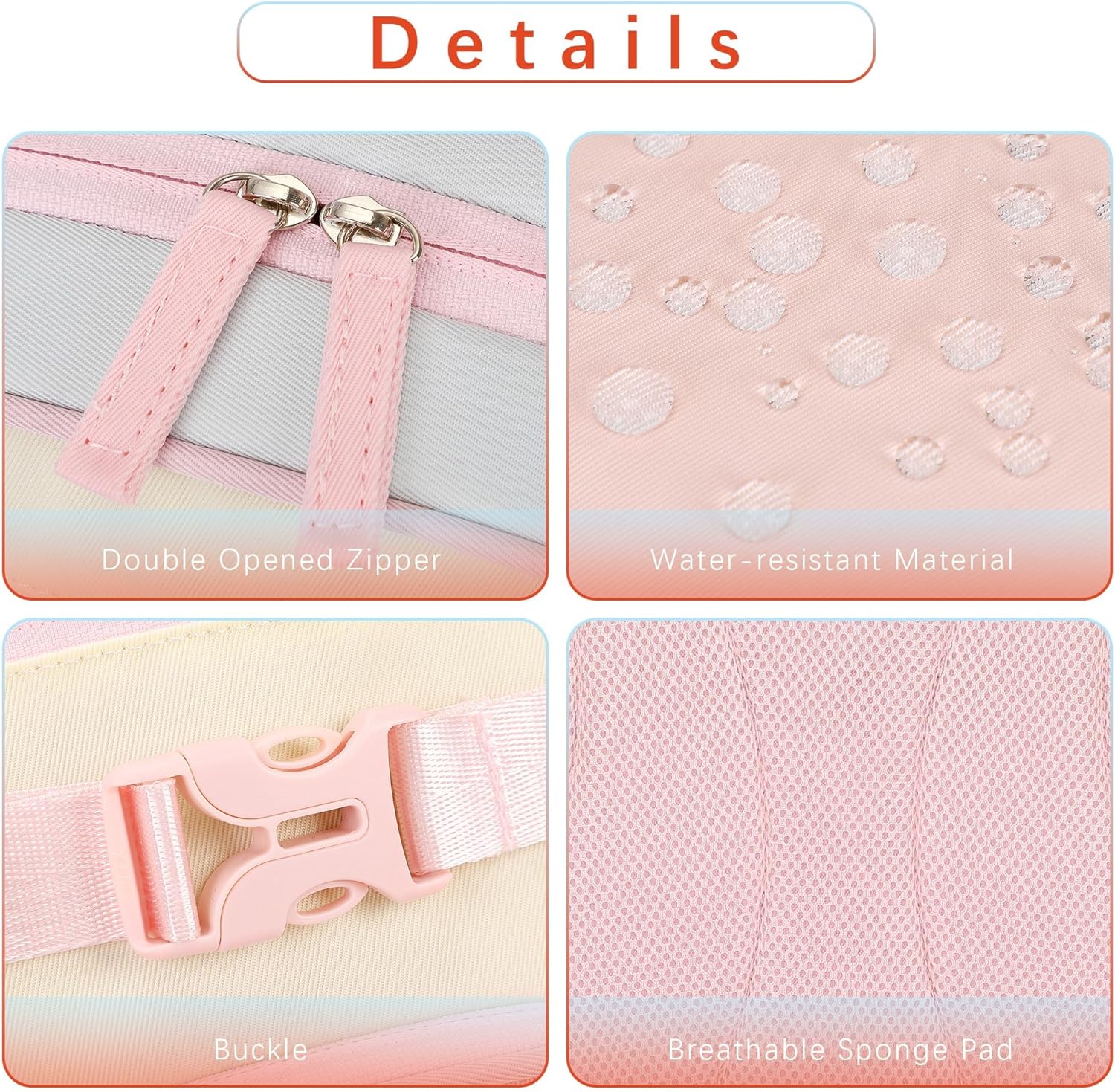 Cute Mini Toddler Backpacks for Girls 2-4 Little Kids Backpack preschool Bookbag (Pink and Cream) - Image 3