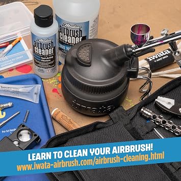 Medea Airbrush Cleaner 32 oz Ready-to-Use Solution for Airbrushes, Paint Brushes & Artist Tools For Acrylic, Oil & Water-Based Paints, Inks, Dyes, Watercolors and Gouache. Deep Cleans & Flushes
