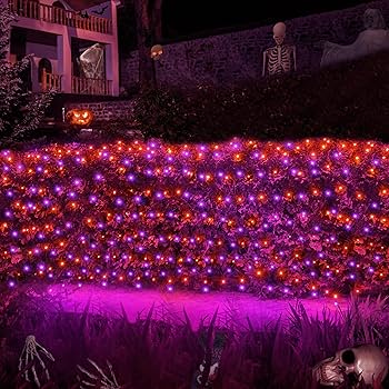 ライト・ランタン Somabito daibutsu purple WBao Solar Halloween Lights Outdoor 200LED 8.4ft x 5.2ft Orange