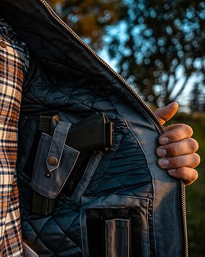 Miniatura 4 de Venado Chaleco de transporte oculto para hombre, lona resistente, bolsillos de transporte ocultos