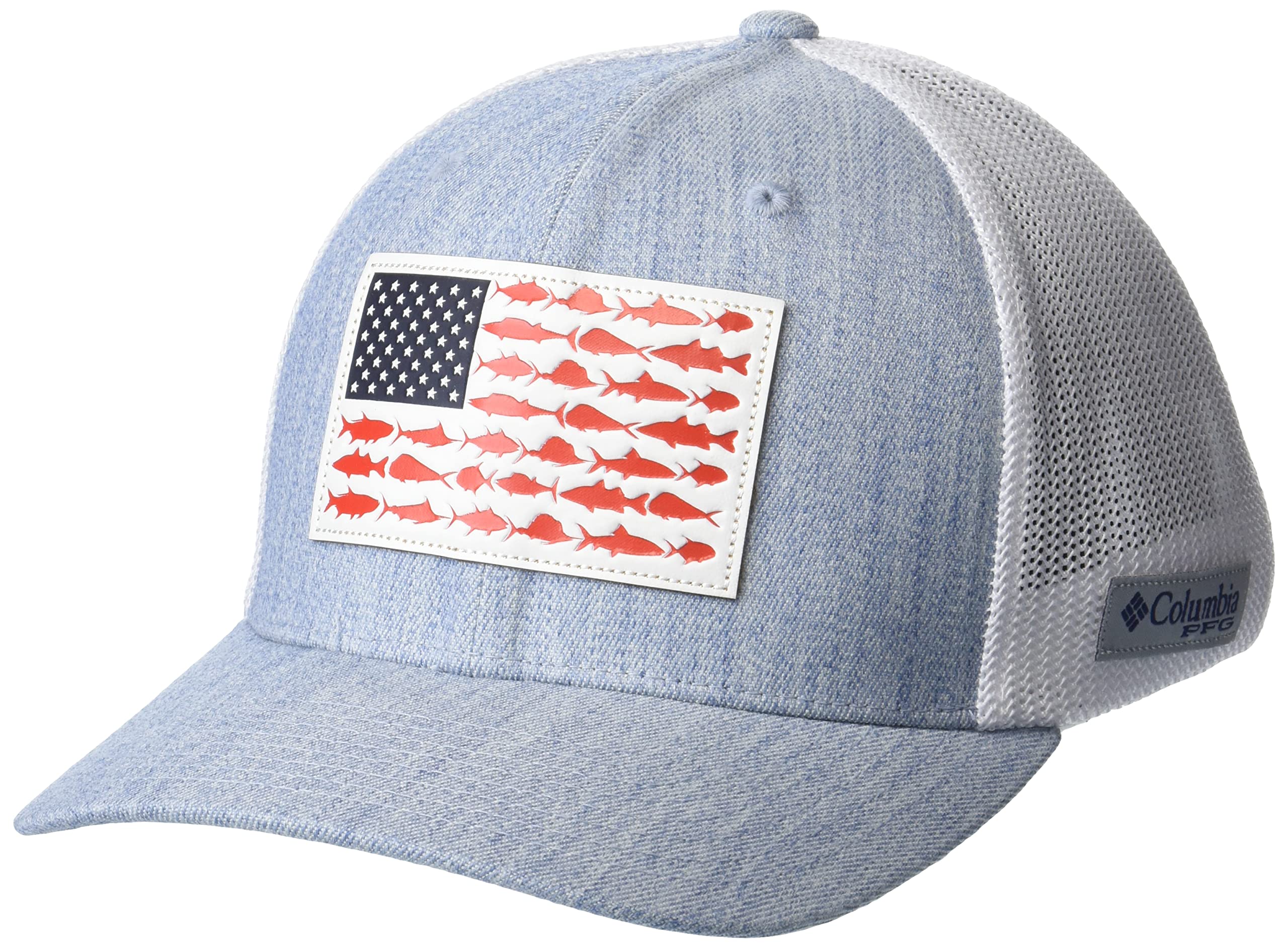 Columbia Unisex Adult PFG Leather Fish Flag Mesh Ball Cap