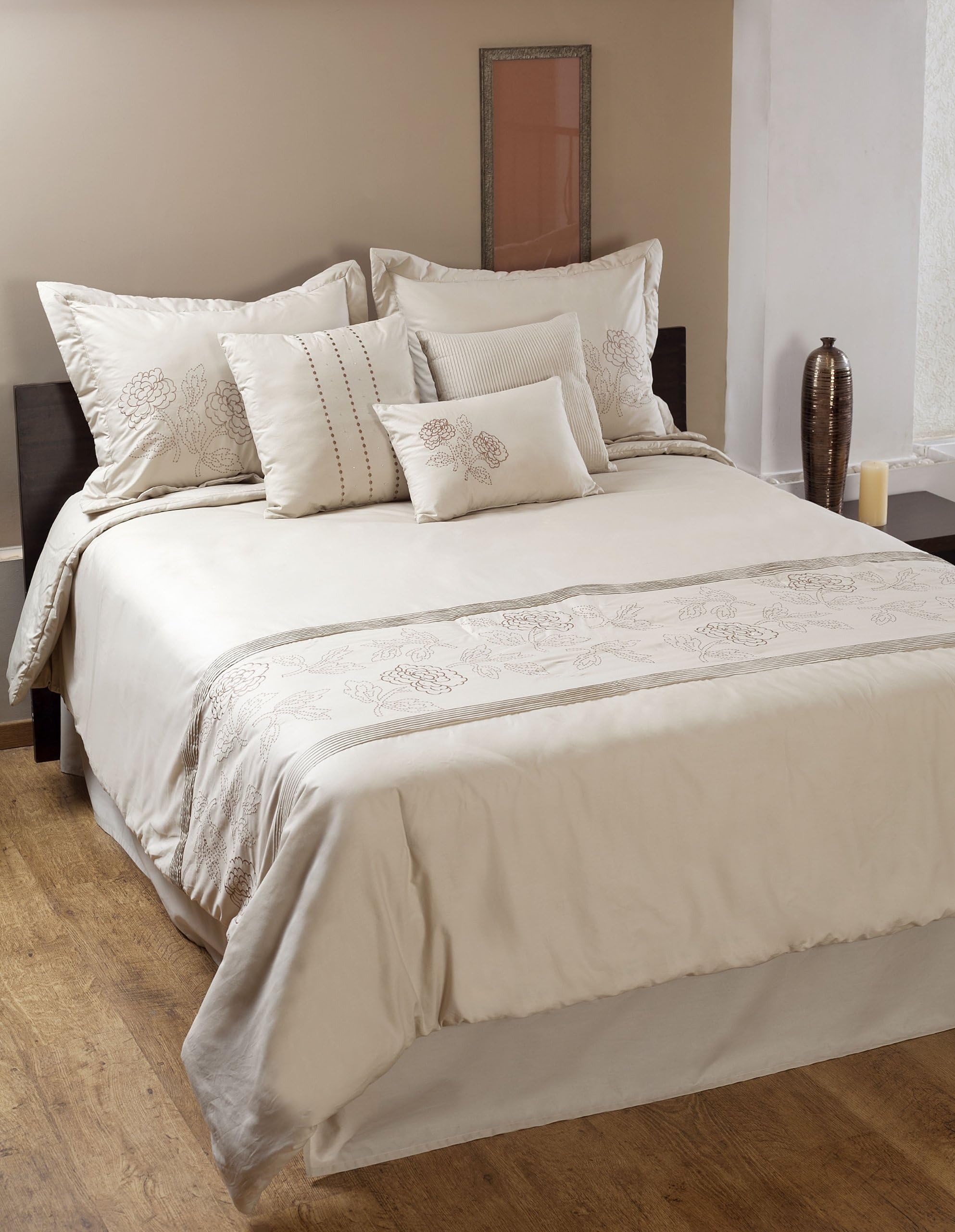 Aurora 7-Piece Comforter Set, King, Champagne