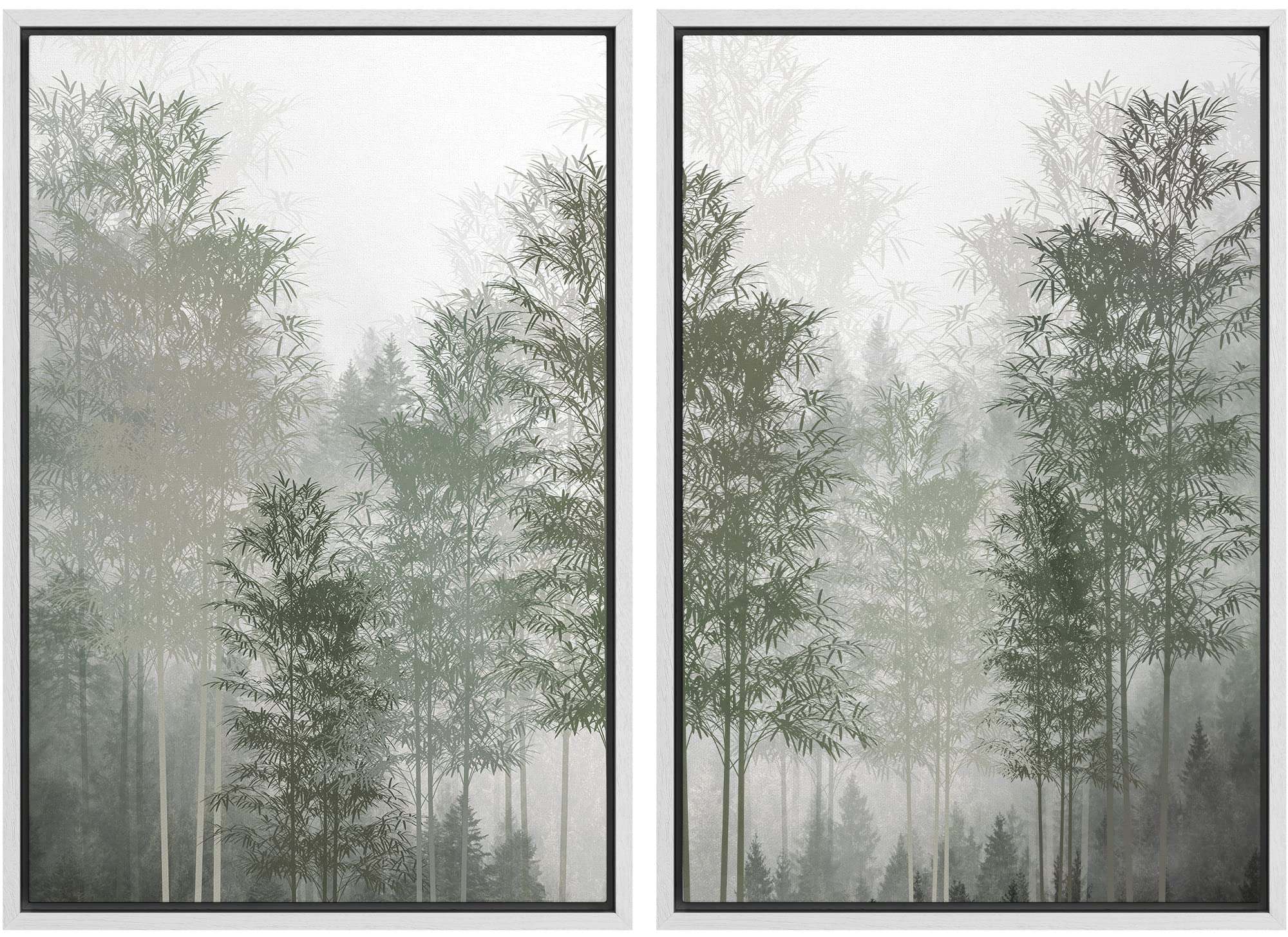 MUDECOR Framed Canvas Print Wall Art Monochromatic Gradient Abstract Minimalist Gray Illustrations Modern Art Decorative Bohemian Colorful Chic for Living Room, Bedroom, Office - 16"x24"x2 Black — view 87