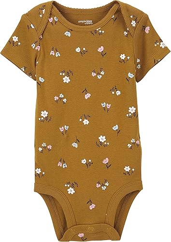 Miniatura 75 de Simple Joys by Carter's - Paquete de 6 mamelucos de manga corta para bebés niña