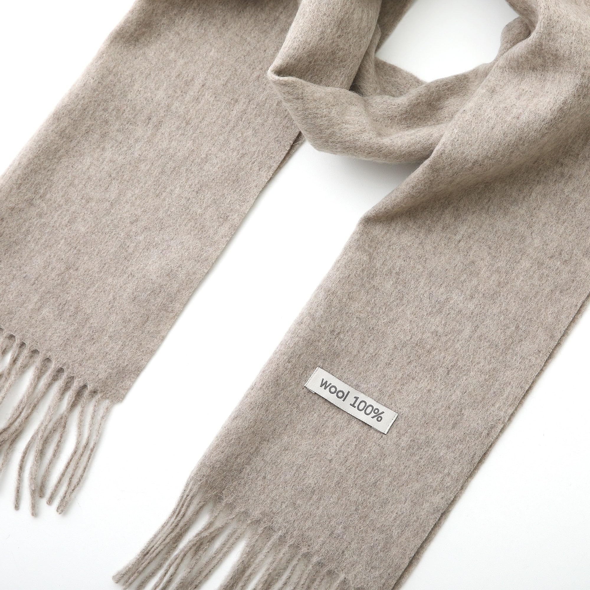 Schal aus 100% Wolle, für Damen und Herren, warm, weich, luxuriös, einfarbige Geschenkbox