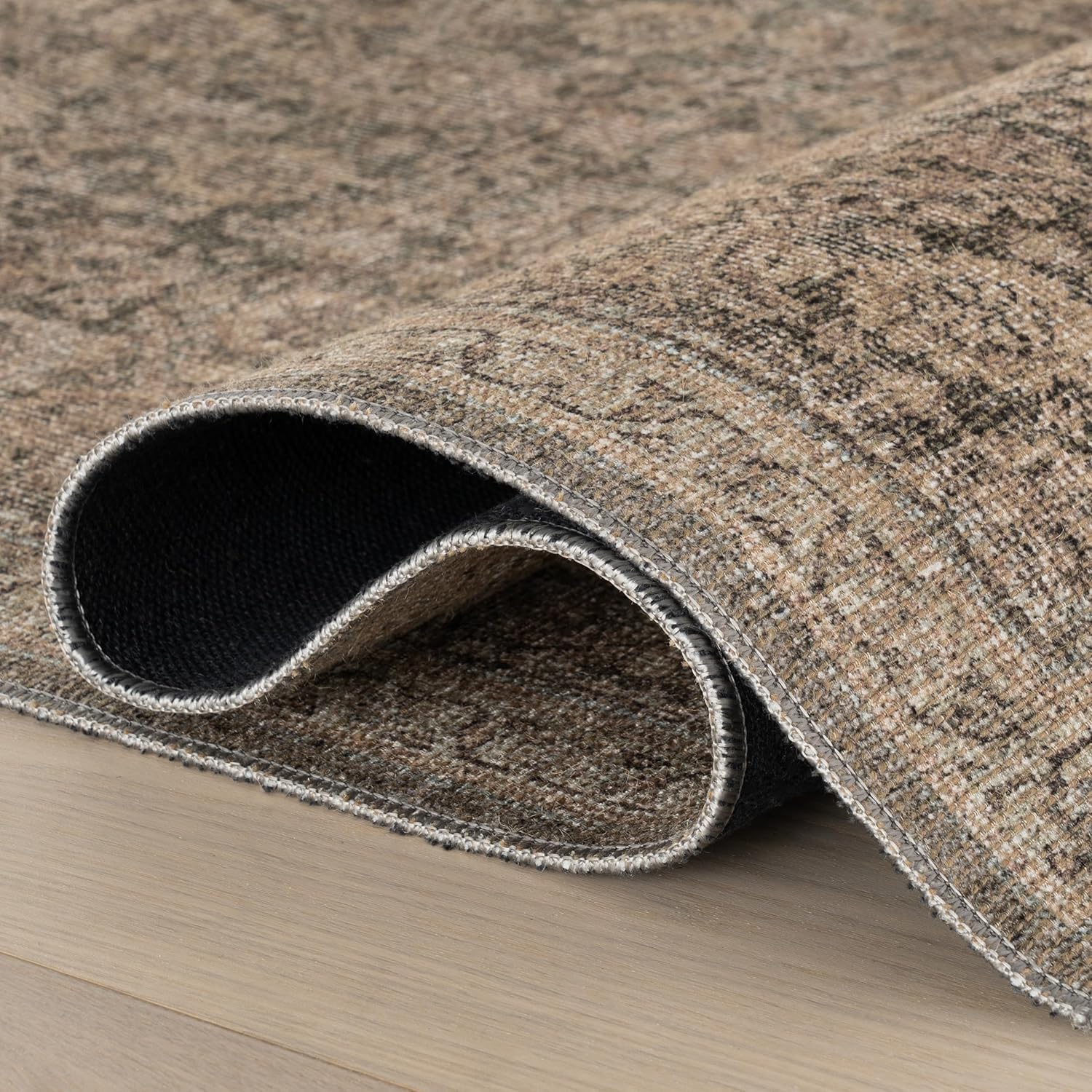 Nuloom Hillstone Collection 2' x 8' Area Rug, Traditional Vintage Distressed Medallion, Thick and Soft, Durable Non-Shedding Low Pile Poly/Jute Blend, Easy to Clean, Living Room, Bedroom