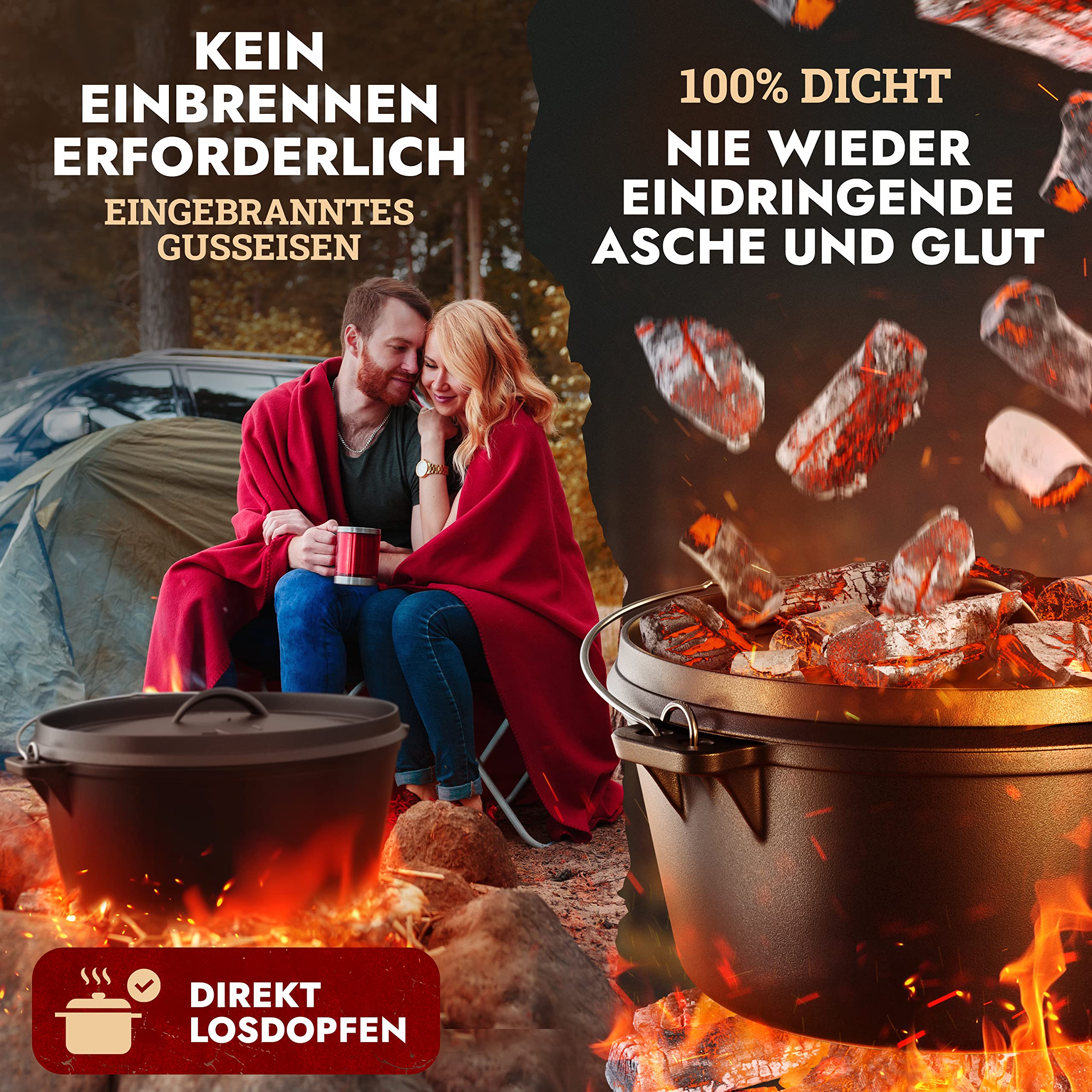 Funkenflug® Rustikaler Dutch Oven [Ca. 8 Liter] - KXAEML