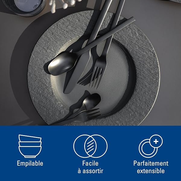 Villeroy & Boch - Manufacture Rock Assiette Plate Noir, Garanti Lave-Vaisselle, Compatible Micro-Ondes, Vaisselle en Céramique, Porcelaine Haut de Gamme - 4