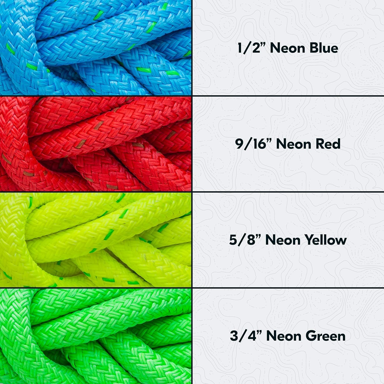 1/2" (12mm) Double Braid Polyester Arborist Bull Rope - Neon Blue Coated - 600 Feet