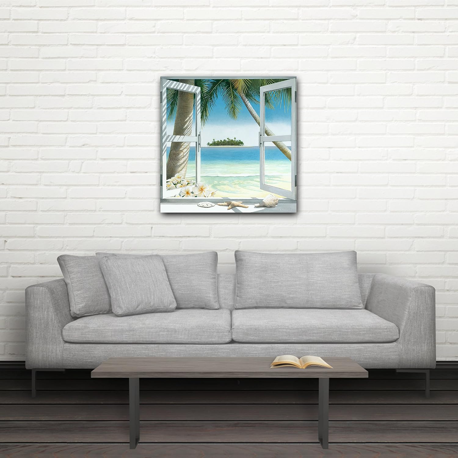 Our Island Getaway Large - Coastal Beach Window Romantic Personalized Art for a Wedding, Anniversary, or Gift!