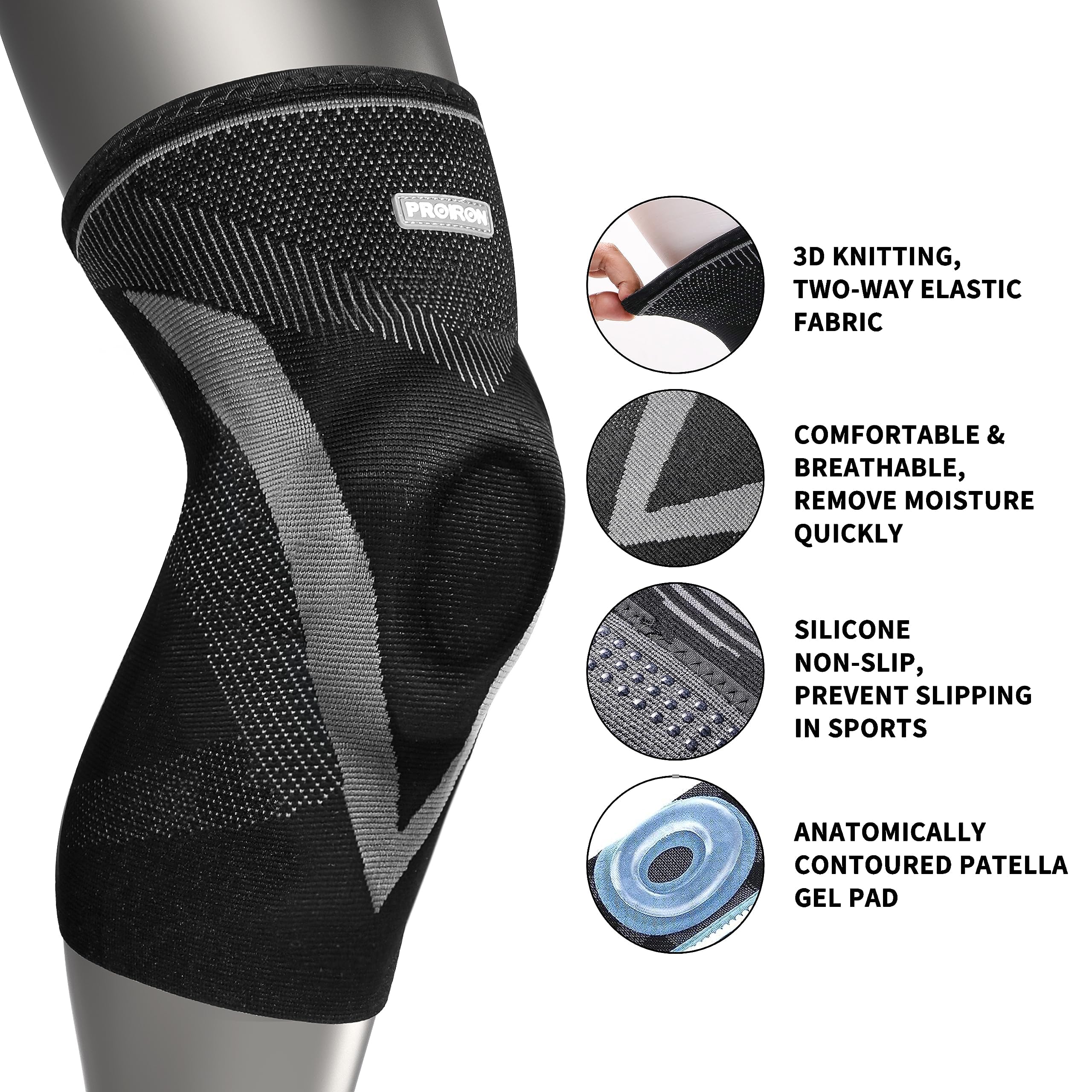 ICOOLIOSport Kniebandage – Kompression, Meniskus-Stütze, Für Damen & Herren – Für Sport, Joggen & Täglichen Komfort