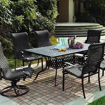 Darlee Victoria 7 Piece Resin Wicker Patio Dining Set