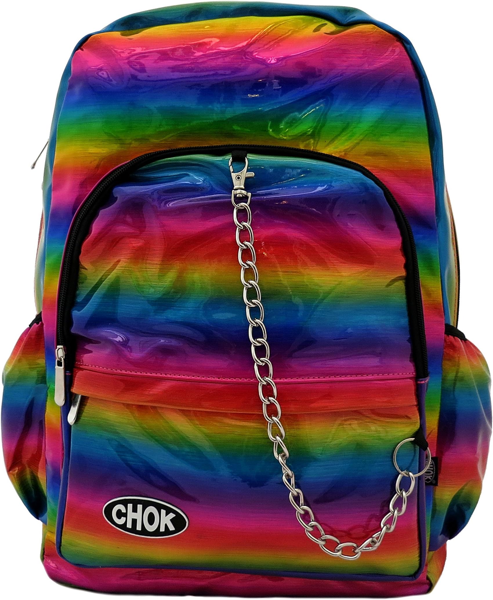 CHOK Holo Rainbow Pride 3D Hologram Backpack Rucksack Bag with Laptop Protection | School College Unisex Travel LGBT Gay | Holographic Reflective Mirror Cool Effect