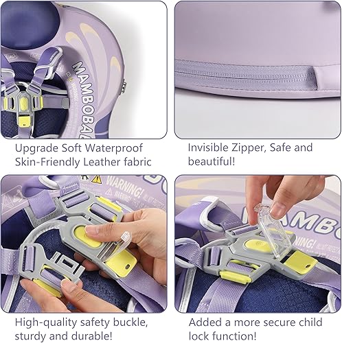 Miniatura 56 de Mambobaby Flotador de natación para bebé con toldo sólido para piscina, entrenamiento de natación, flotadores de agua sin aire, flotador de agua