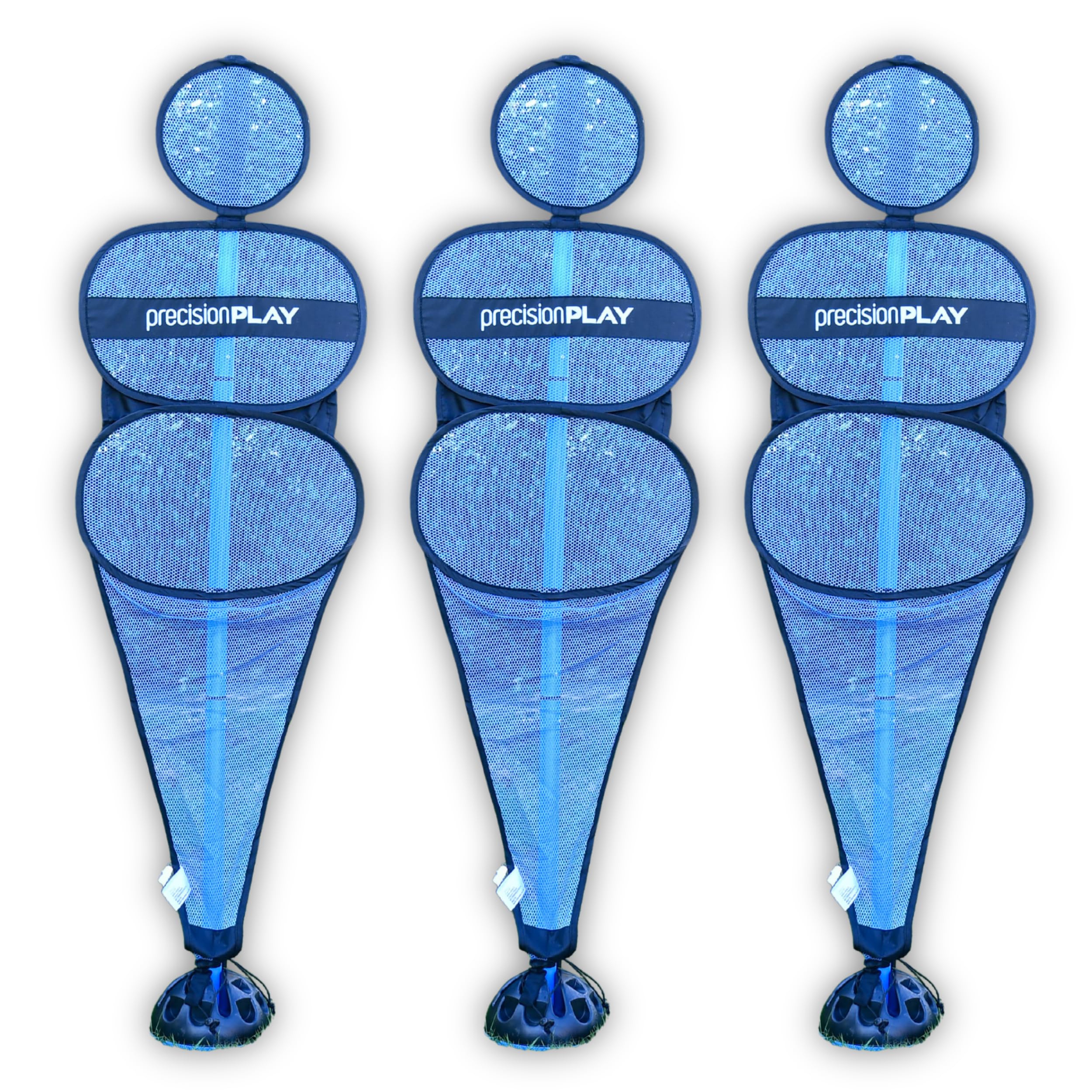 Precision Play Lot de 3 mannequins Pop-up pour Joueurs de Football, entraînement de Coups francs, Bleu, 170 cm