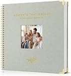 Elegant Scrap Book with Linen Cover and Gold Accents - Beautiful Photo Book & Memory Album for Preserving Cherished Photos - Lovely Gift