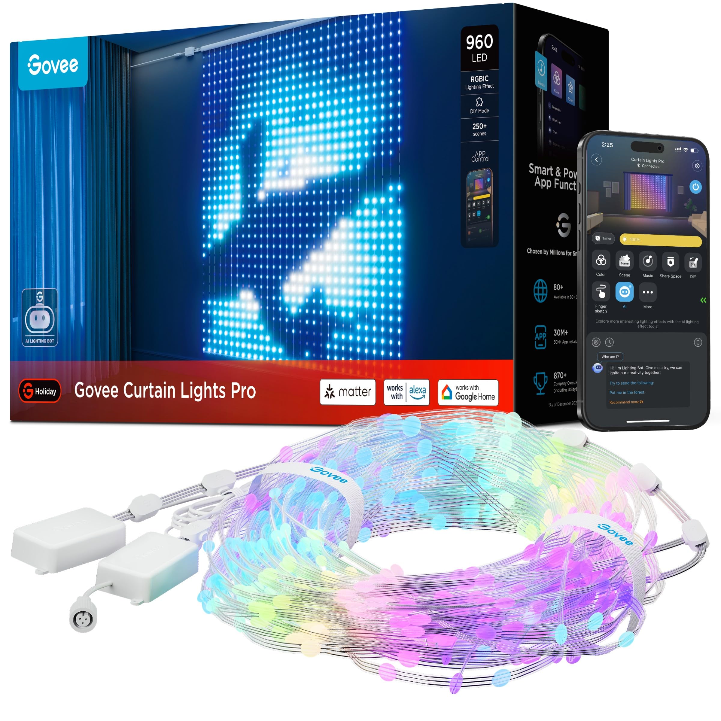 Amazon.com: Govee Curtain Lights Pro, Upgraded 960 LEDs Smart