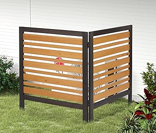 2-Panel Outdoor Air Conditioner Fence Screen, Outside Wood Privacy Fence, Backyard Garden Patio 38" W x 42" H