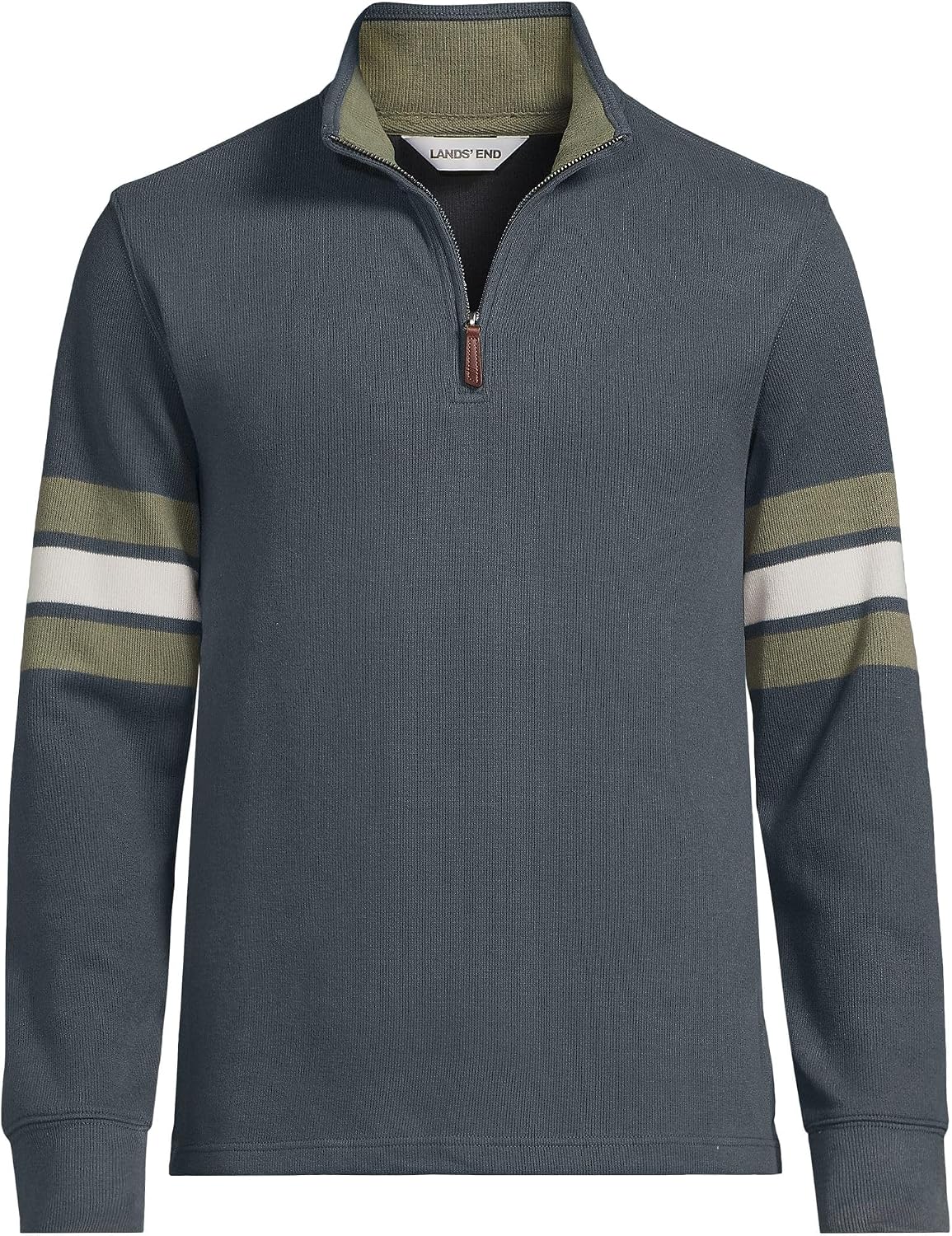 Lands' End Men's Bedford Rib Casual Quarter Zip Sweater