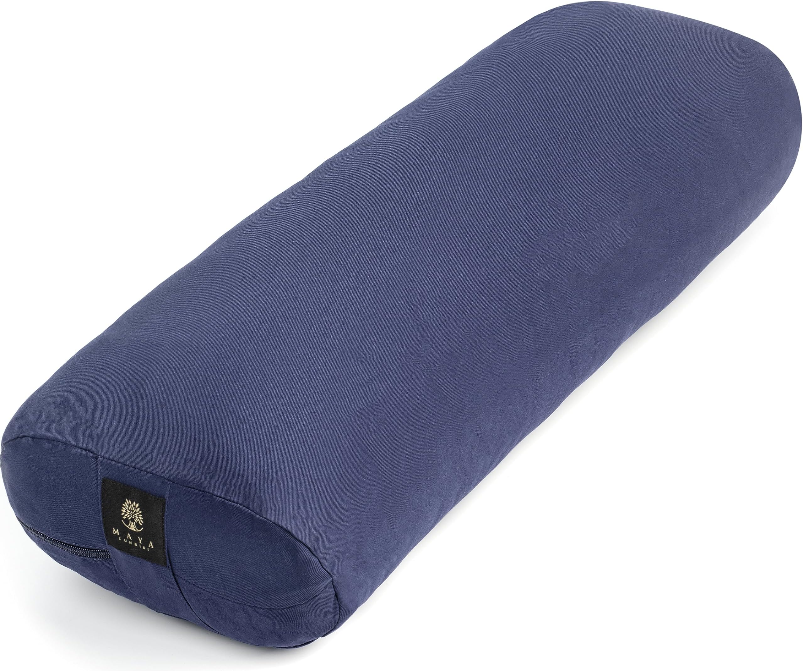 Large Yoga Bolster Pillow by MAYA LUMBINI - Comfy Kapok Filling - Yoga Bolster for Restorative Yoga - Rectangular Yoga Pillow with Carry Handle - Machine Washable Cover