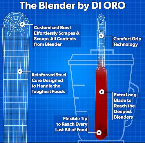 Miniatura 6 de DI ORO - Espátulas de silicona para licuadora y tarro  Espátulas de goma de silicona resistentes al calor  Espátulas de cocina antiadherentes