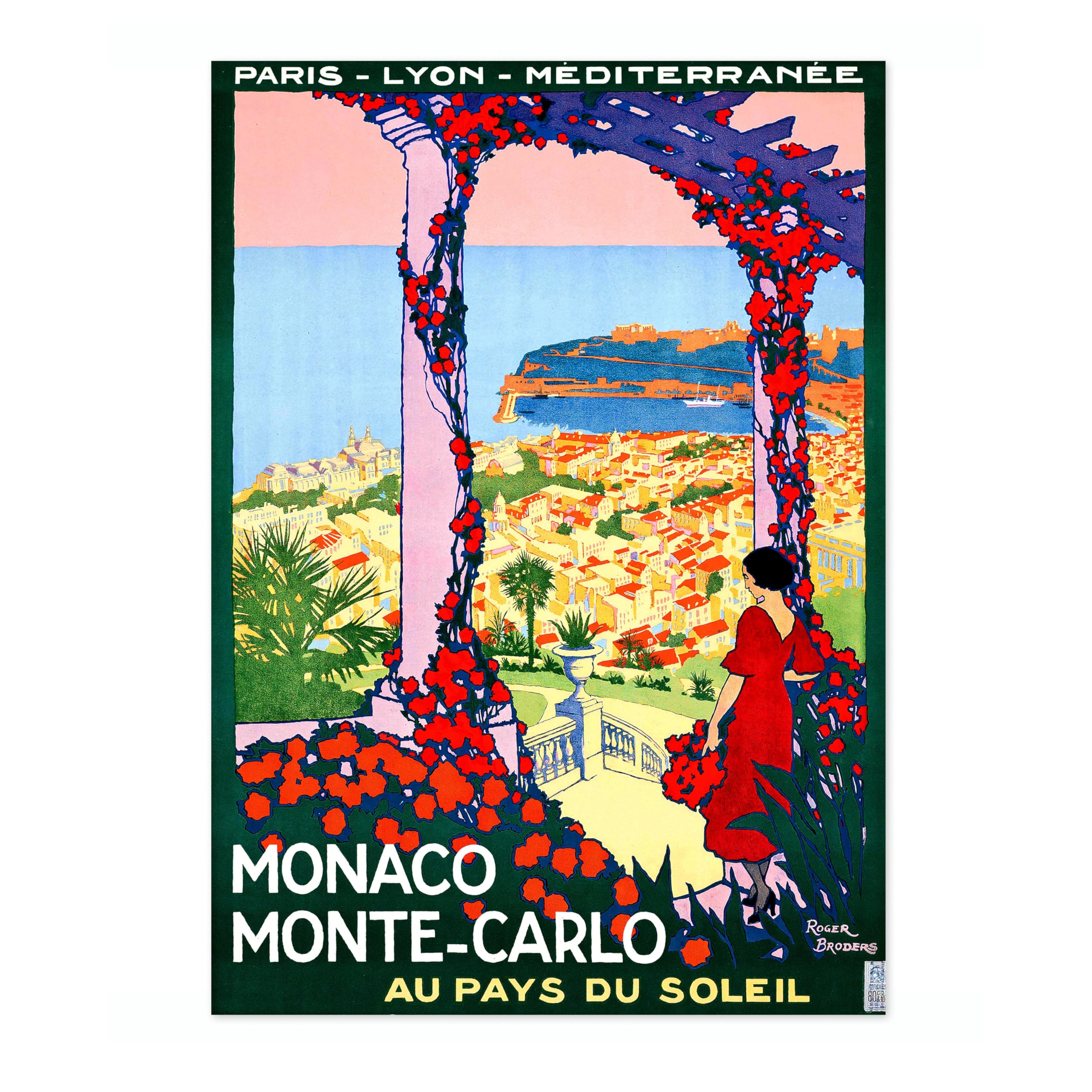 Animato Monte Carlo, Monaco Vintage Travel Poster, Retro Tourism Print, Popular Attractions Around The World, Postcard Home Decor, Archival Matte, A2 (Print Only) - 59.4x42cm