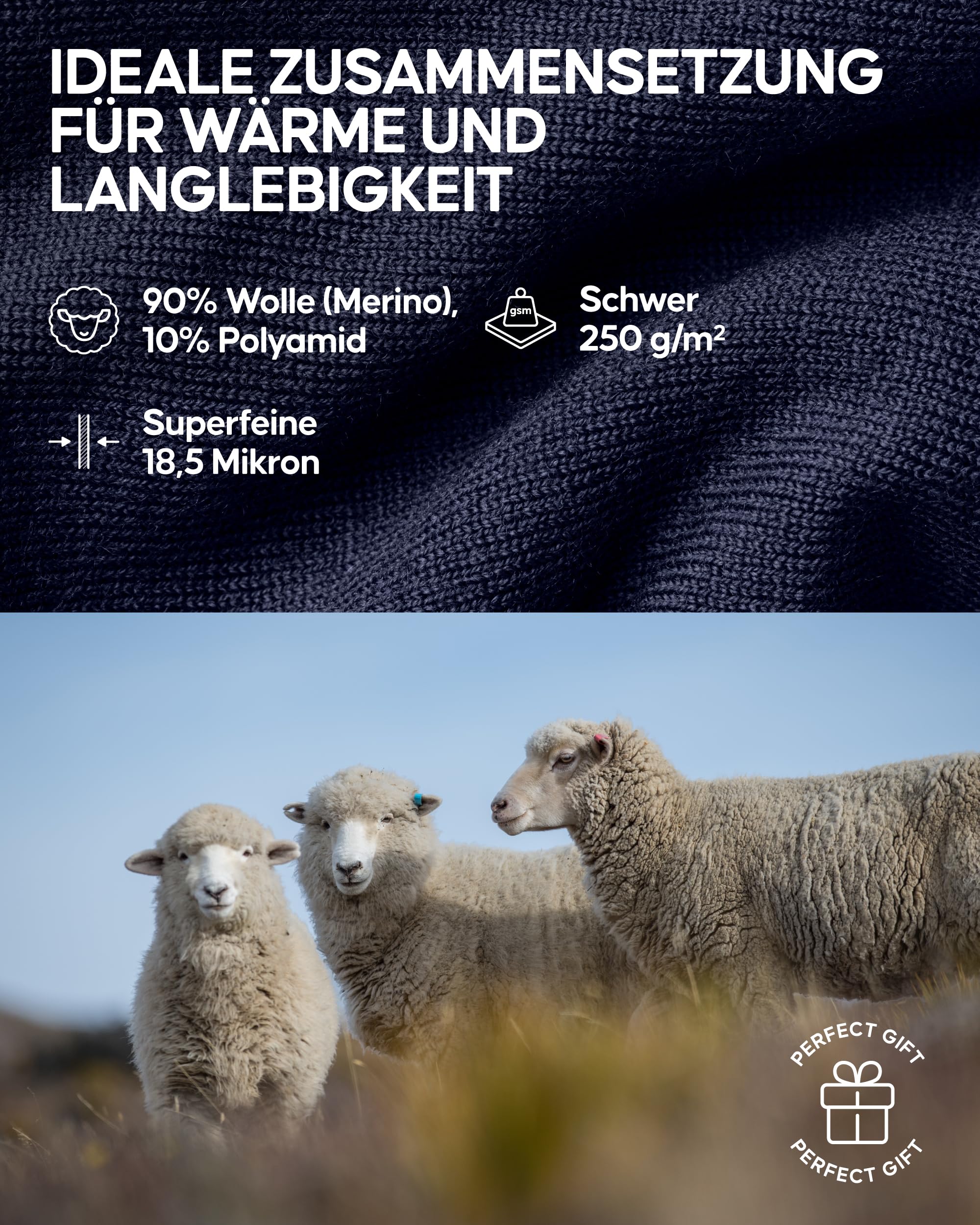 DANISH ENDURANCE Merino Thermounterwäsche Herren, für Extreme Kälte, Winter- & Skiunterwäsche, Premium Funktionsunterwäsche Set