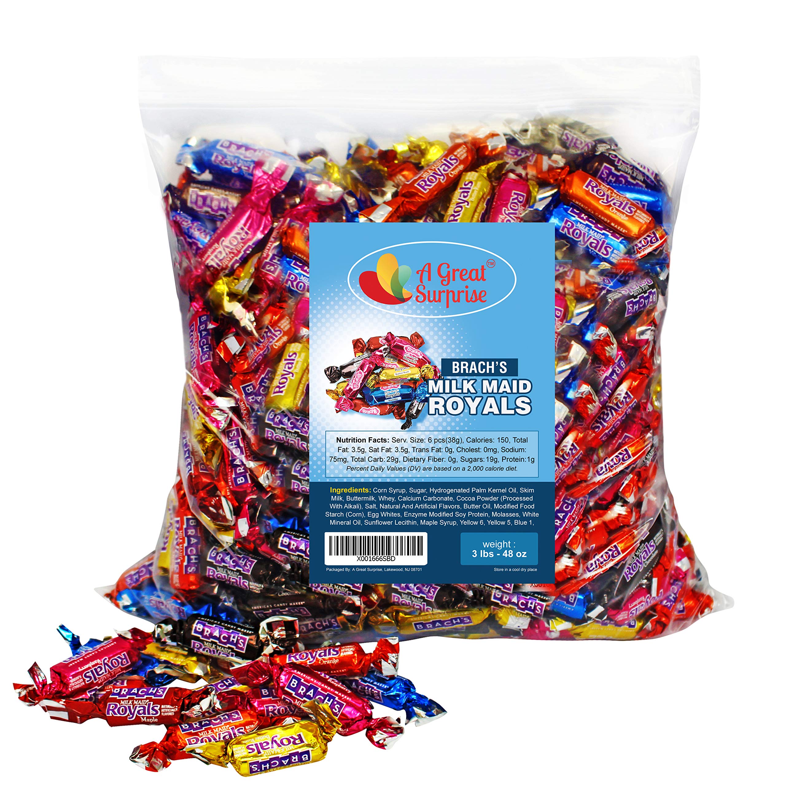 Buy Caramel Candy Brachs Milkmaid Royals Brach's Milk Maid Caramels, 3 LB Bulk Candy Online