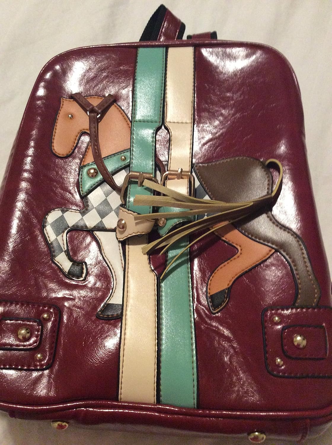 Maroon Equestrian Backpack