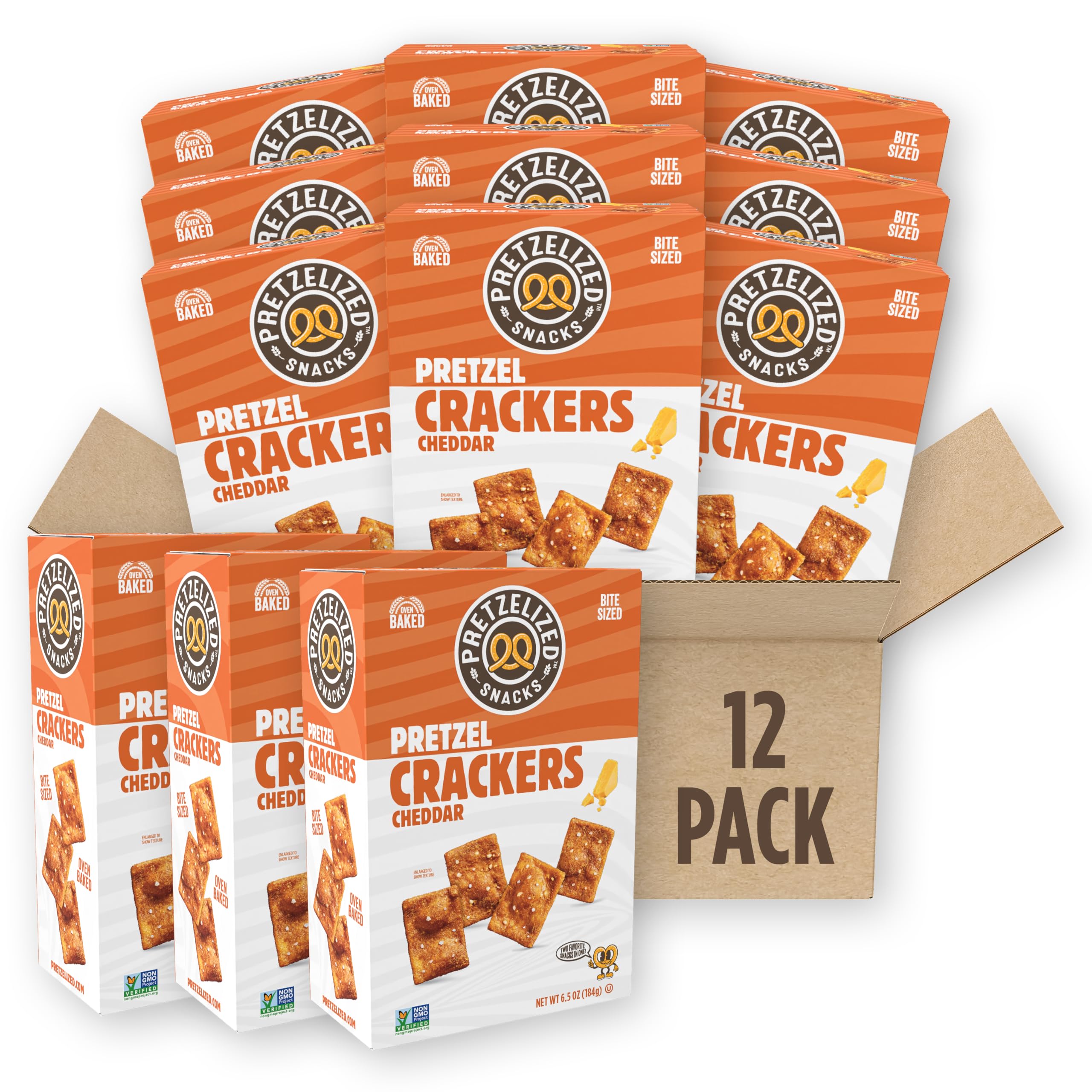 PRETZELIZED Snacks Cheddar / 6.5 Ounce (Pack of 12) / 12 Pretzels