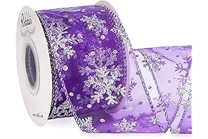 Ribbli Snowflake Glitter Purple Christmas Tree Ribbon