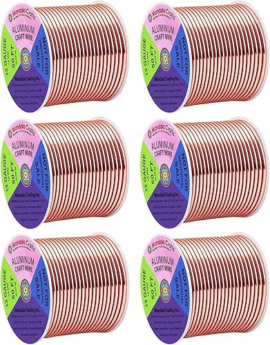 Miniatura 150 de Mandala Crafts - Alambre de aluminio anodizado de calibre 8 para joyería - 39 m de alambre flexible neutro colorido - Flexible para creación