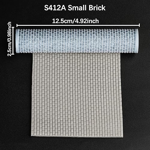 Miniatura 2 de Rodillo de textura única para esculpir arcilla y polímero, juego de mesa perfecto para construir terrenos, juego de mesa S412A ladrillo pequeño
