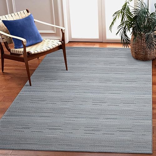 Liora Manne Miranda - Alfombra de área de mezcla sintética para interiores y exteriores, de bajo perfil, diseño de rayas de transición, casual,