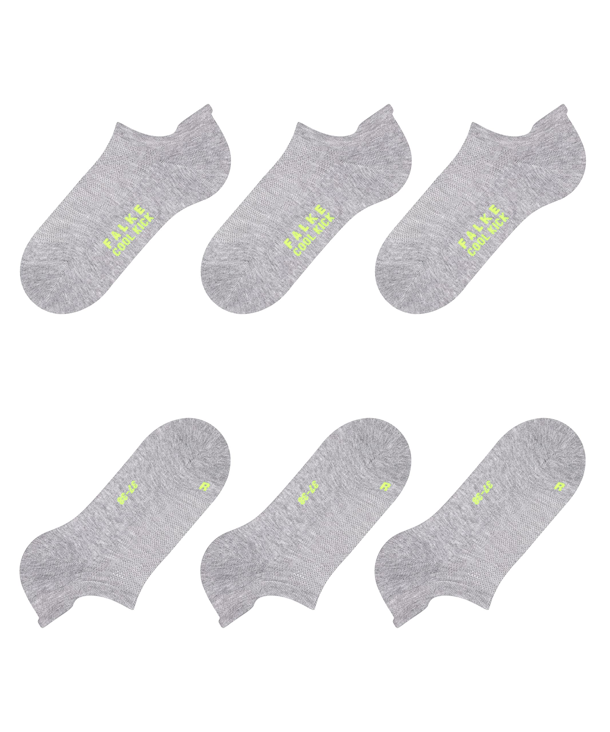 FALKE Cool Kick Sneaker 3-Pack U SN respirantes unies lot de 3 paires, Chaussettes basses Mixte, Gris (Light Grey 3400), 42-43