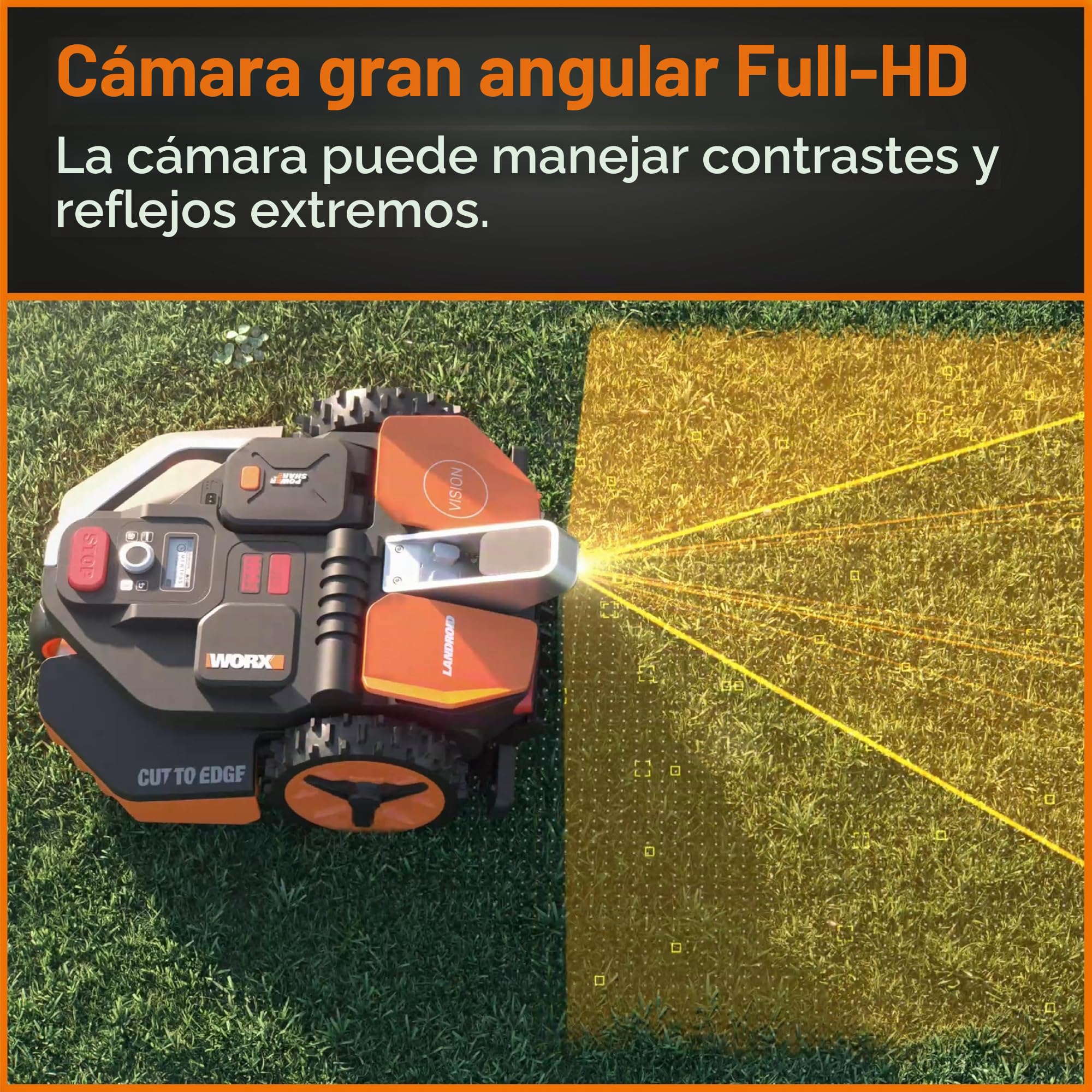 WORX Landroid Vision S250 WR202E Robot cortacésped para Jardines de hasta 250 m² – Robot cortacésped Inteligente sin Cable de limitación – WiFi y Bluetooth – prevención Activa de obstáculos con