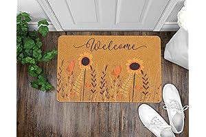 Sunflower Welcome Door Mat for Indoors and Outdoors