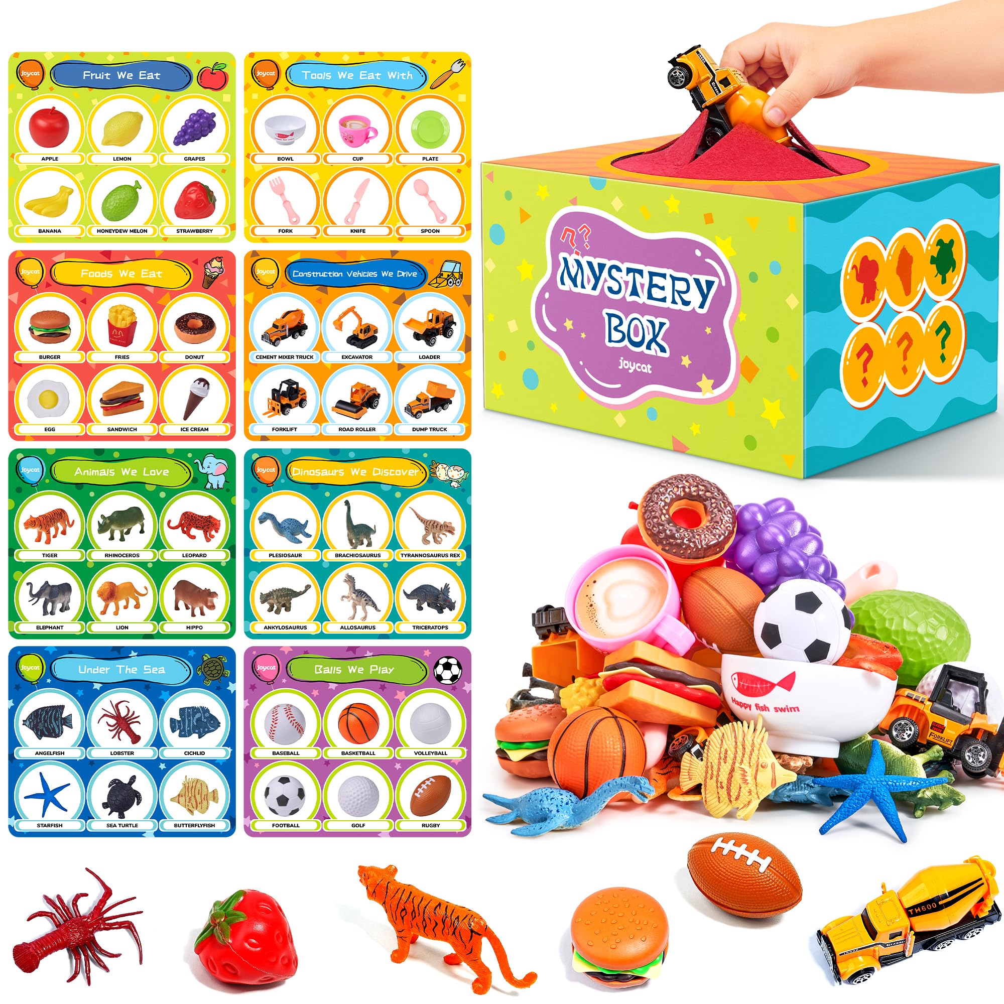 JoyCat Sorting Toys for Toddlers – Sensory Play Box with 48 Sorting Objects, Montessori Preschool Learning Toy to Support Early Cognitive & Speech Development for Ages 2–5