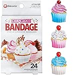 BioSwiss Bandages, Cupcake Shaped Self Adhesive Bandage Set, Latex Free, Sterile Wound Care, 24 Count