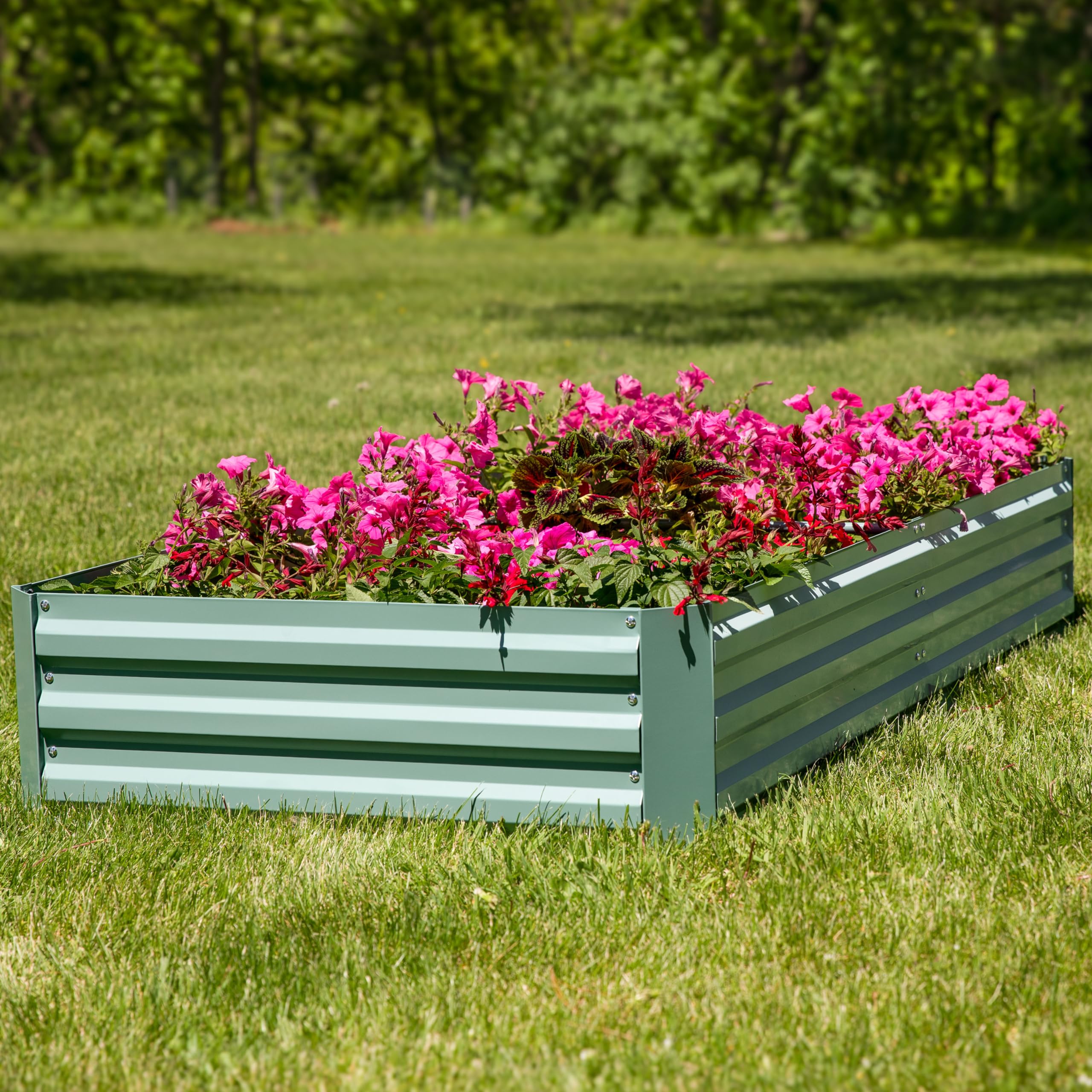 Amazon.com: Sunnydaze Galvanized Steel Rectangular Raised Garden