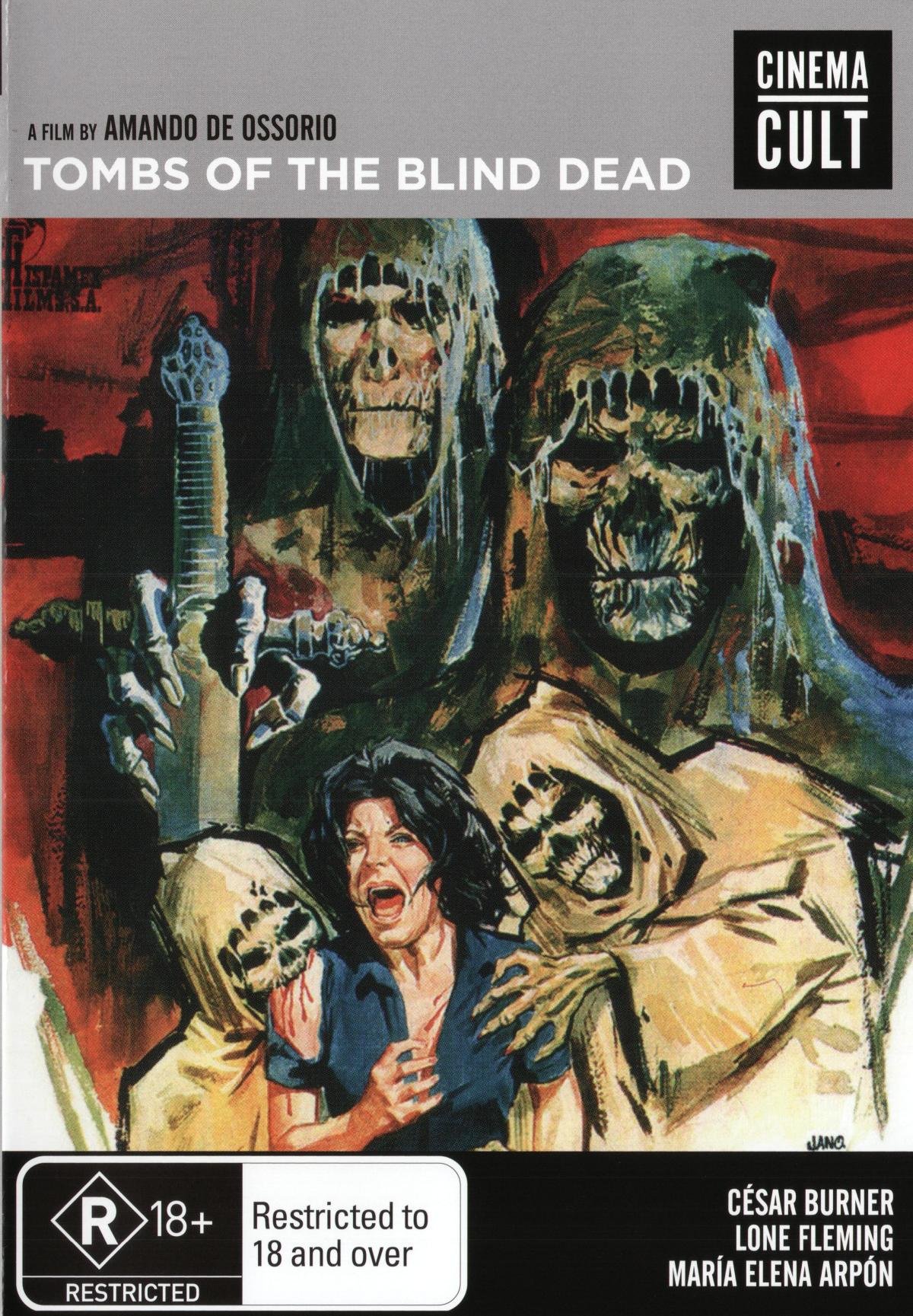 Tombs of the Blind Dead DVD importación USA película de terror de culto