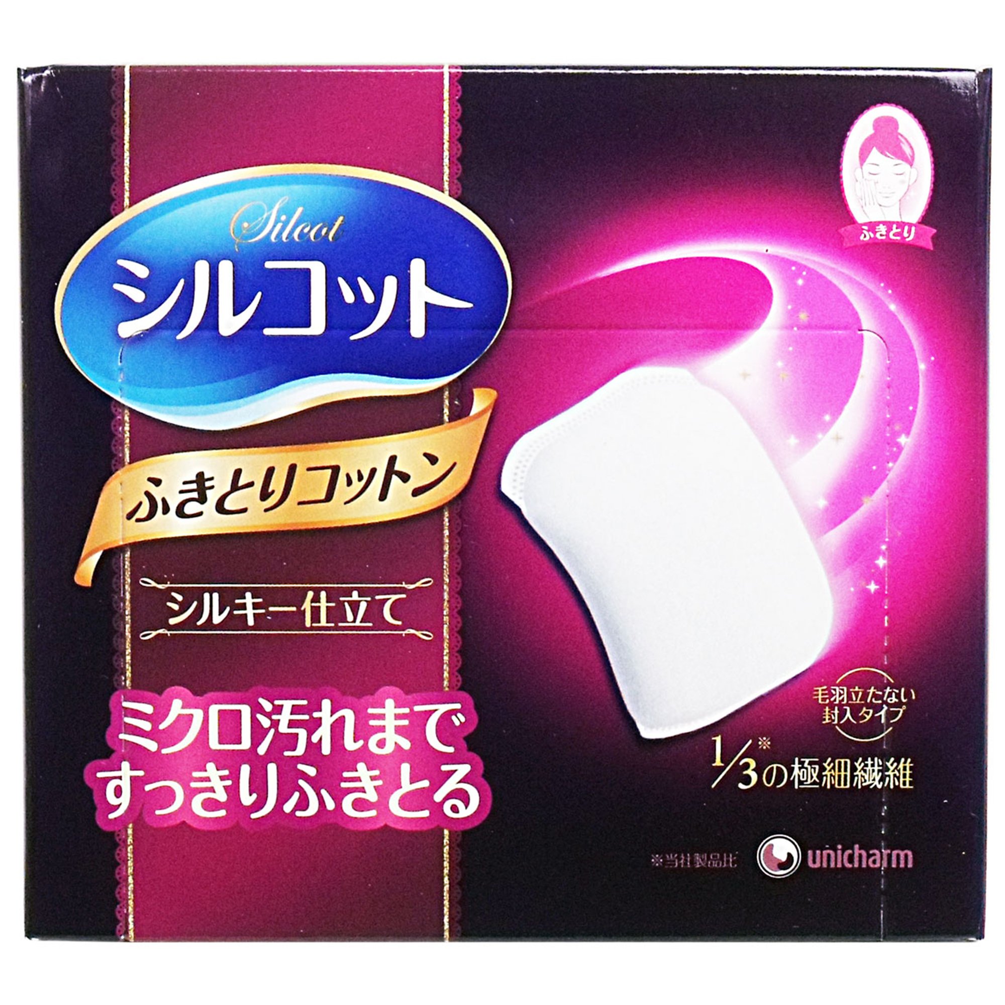 Unicharm Silcot Silky Touch Wiping Cotton 32 Wipes