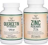 Vista 1 de Double Wood Supplements Paquete de quercetina y zinc: apoya la salud del sistema inmunológico (120 unidades de quercetina y 300 unidades de zinc)